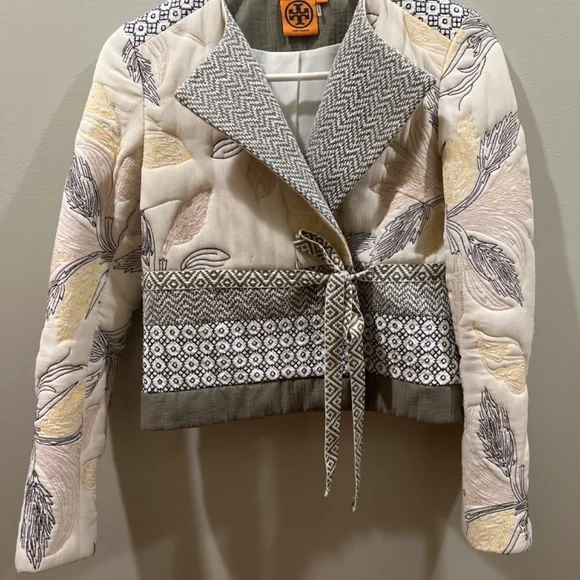 Tory Burch Jacket Blazer Coat Cotton Silk - Picture 4 of 5